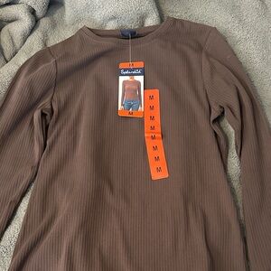 Splendid Chocolate brown Ribbed Top